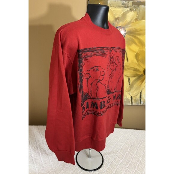 Vintage 90s The Lion King USA Made Simba, Lala Graphic Red Sweatshirt Men’s L - Picture 8 of 16
